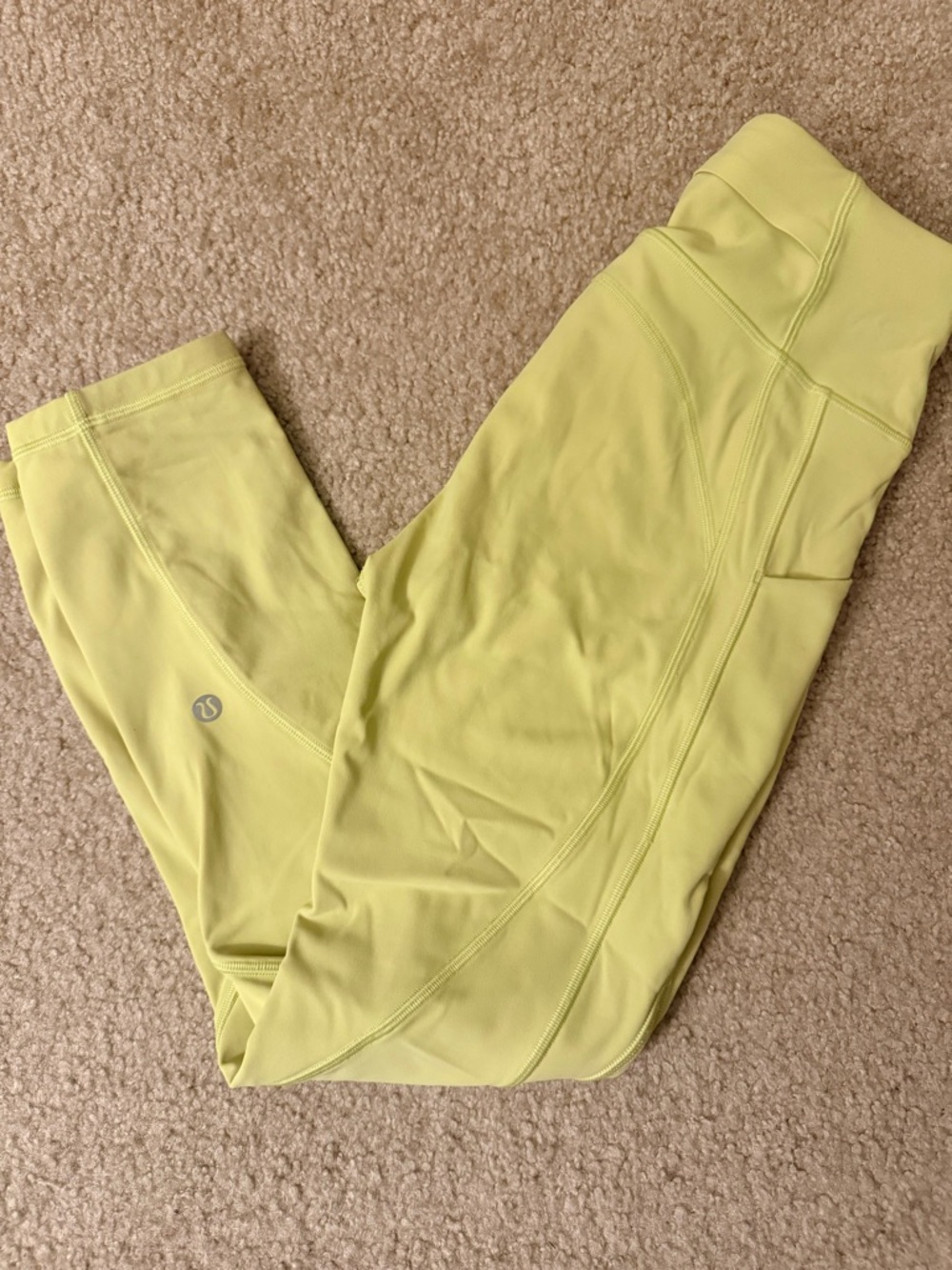 lululemon athletica Light Yellow Crop Leggings